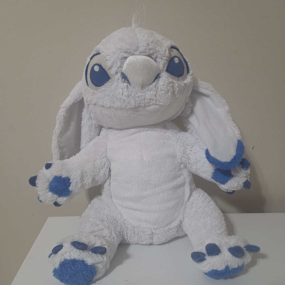 Disney Winter White Blue Lilo & Stitch Plush Toy 18in